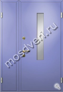 Светло-фиолетовая дверь в подъезд со стеклом - купить от производителя Мосдвери Светло-фиолетовая дверь в подъезд со стеклом