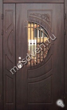 Темная двустворчатая остекленная дверь - купить от производителя Мосдвери Темная двустворчатая остекленная дверь