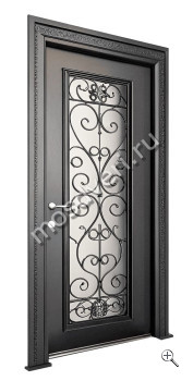 Дверь МДФ с терморазрывом в коттедж стекло и ковка - купить от производителя Мосдвери Дверь МДФ с терморазрывом в коттедж стекло и ковка